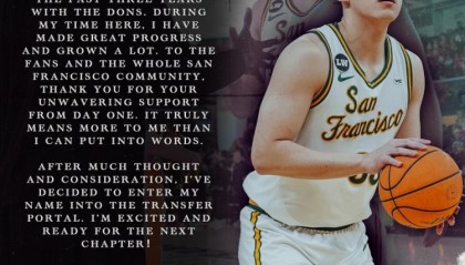 pg电子TOP10-王俊杰：感谢过去3年能和旧金山大学共度时光 在这里我成长了很多